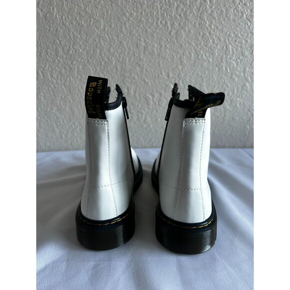 Dr. Martens Jadon Platform Combat Boots Women Sz 5 White Grunge Hiker Lace up - Picture 10 of 11